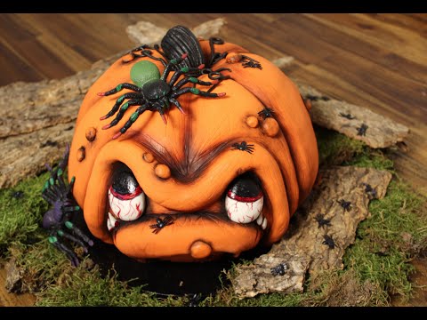 3 D Torte: Kürbis-Gesicht / How to make a 3 D Pumpkin Cake / Halloween / Motivtorte / Anleitung