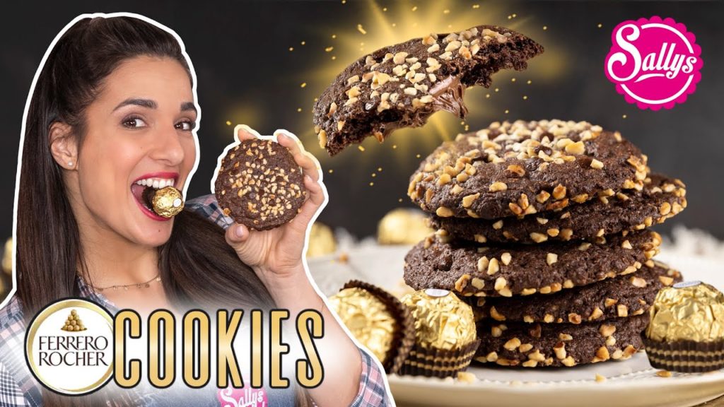 Ferrero Rocher Cookies mit flüssigem Nutella Schokoladenkern / Sallys Welt