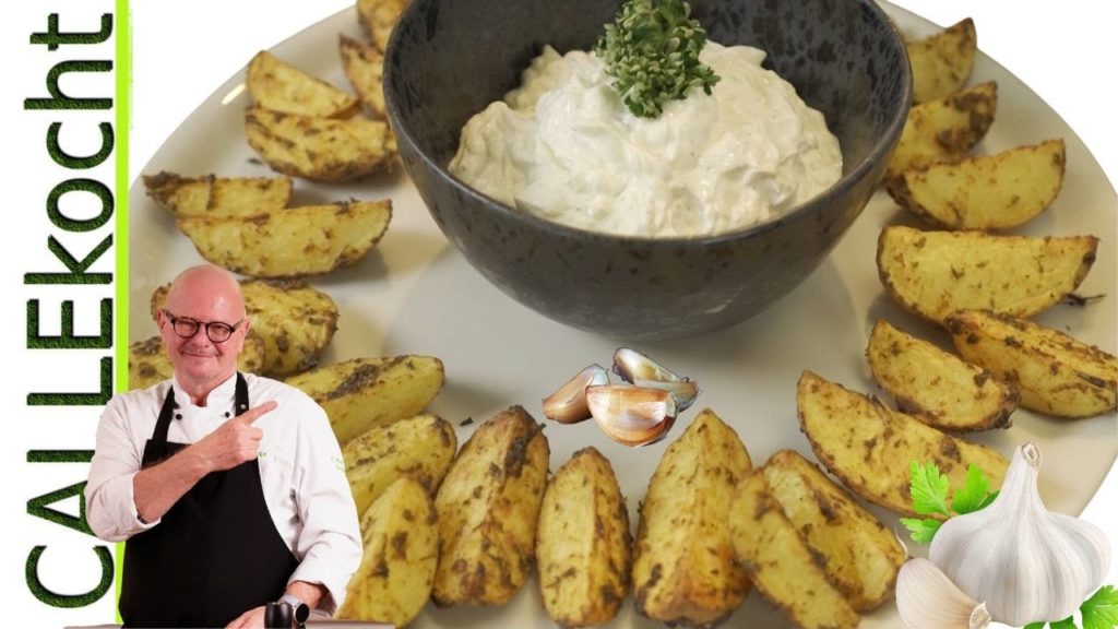 Knusprige Kartoffel mit Tzatziki selber machen. Fernseh-Snack Rezept