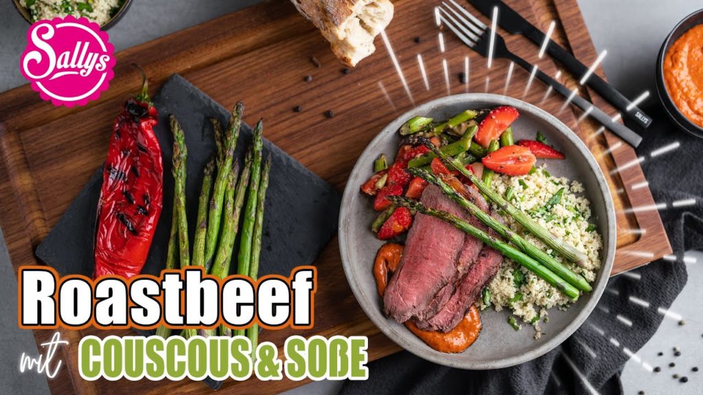 Spargelrezept: Roastbeef mit Grillgemüse-Salat und Couscous / Sallys Welt