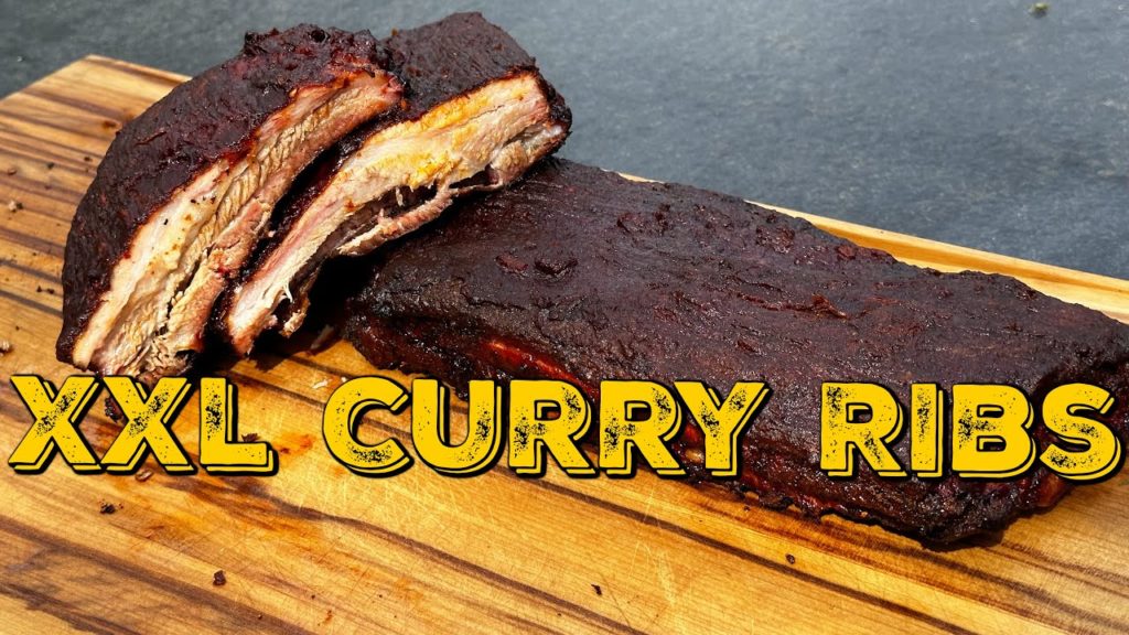 CURRY RIBS VOM SMOKER – mit leckerer Currysauce glasiert