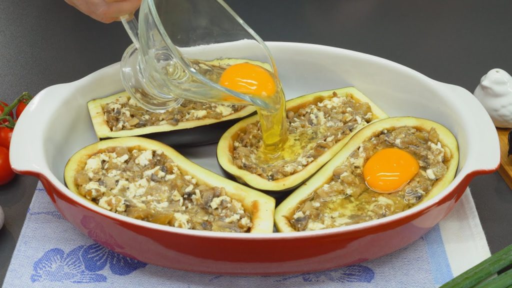 Legen Sie einfach Eier in Auberginen! 😋 Du wirst überrascht sein, wie lecker es ist!