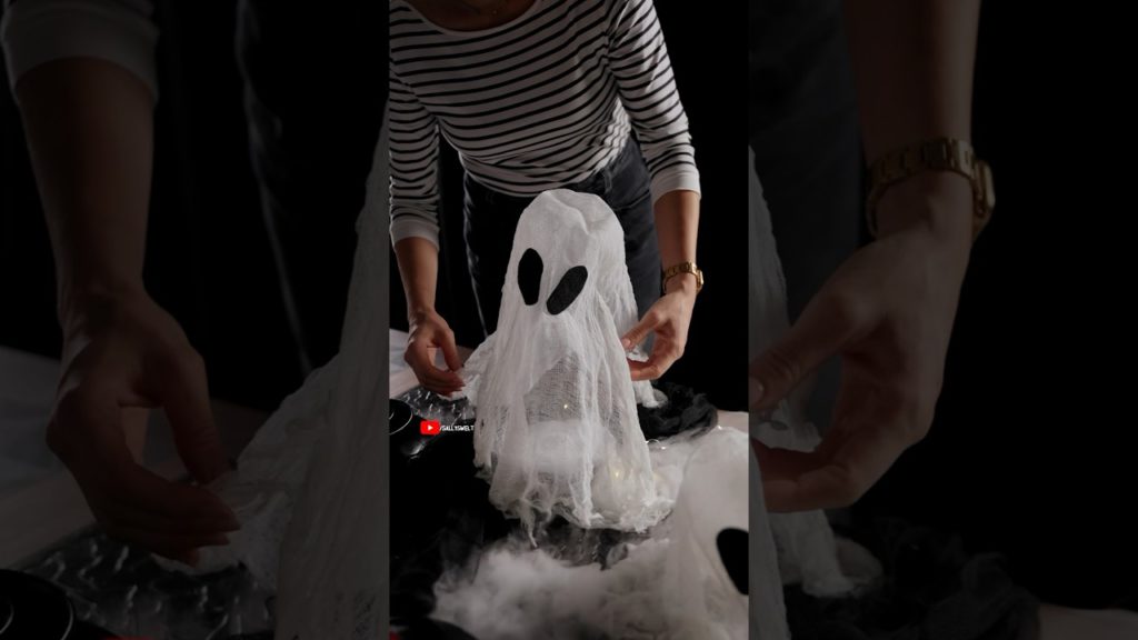 Last Minute Halloween Deko Idee – schwebender Geist 👻 #halloween2023 #halloweendecor