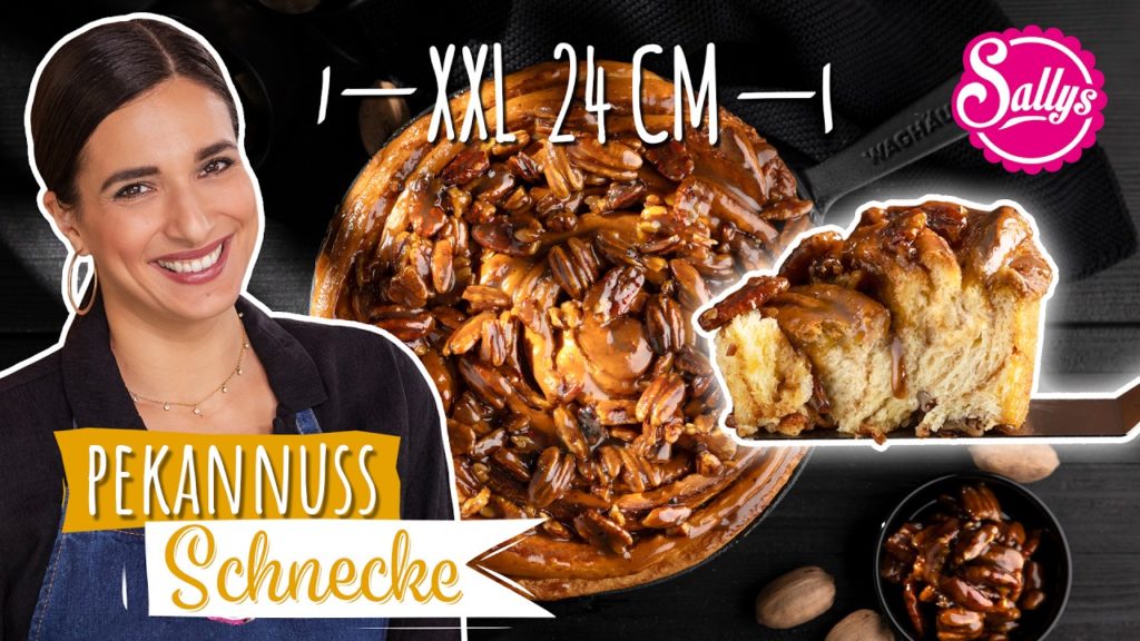 Die GRÖßTE Karamell-Zimtschnecke  – XXL Pekannuss Schnecke