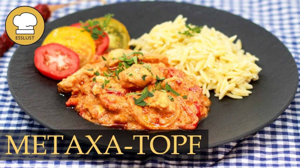 Griechischer METAXA-TOPF – leckeres One Pot Gericht aus dem Ofen