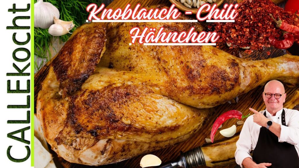 Knoblauch-Chili-Hähnchen knusprig aus dem Backofen zaubern. Rezept