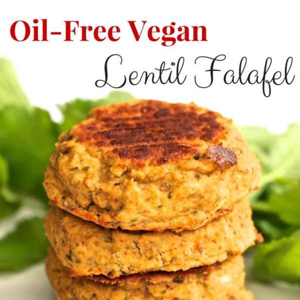 Ölfreie vegane Linsen-Falafel