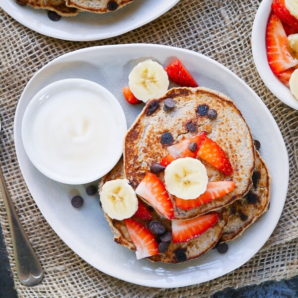 Vegane Bananen-Schokoladen-Pfannkuchen