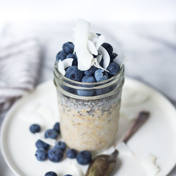 Blaubeer-Bananen-Overnight-Oats