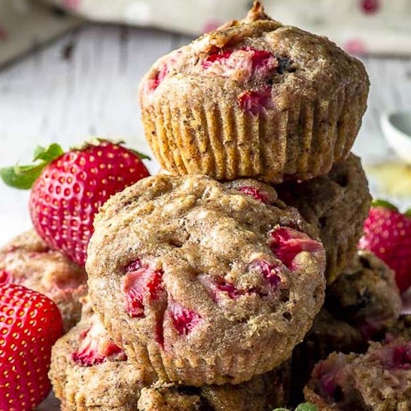 Geröstete Erdbeermuffins mit Feigen