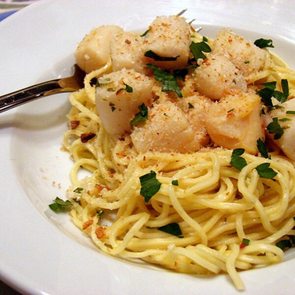 Capellini mit Jakobsmuscheln aus der Nantucket Bay