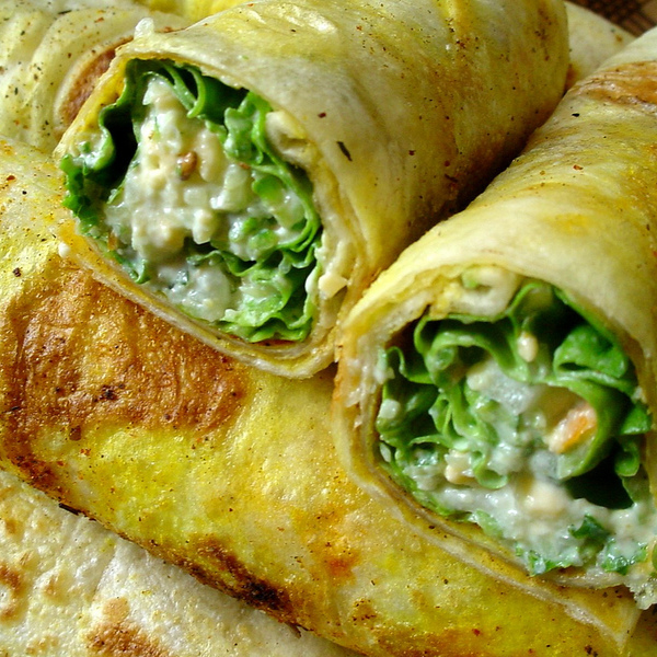 Veganer Spinat-Wrap