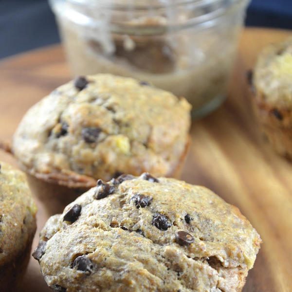 Vegane Bananen-Schokoladen-Muffins mit A