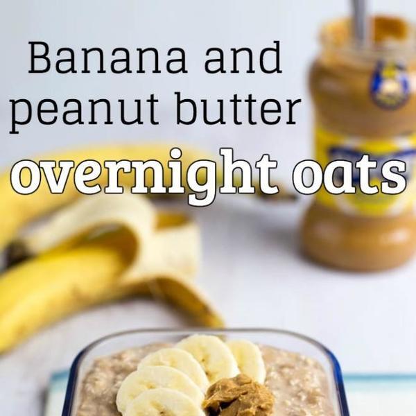 Overnight Oats mit Banane und Erdnussbutter