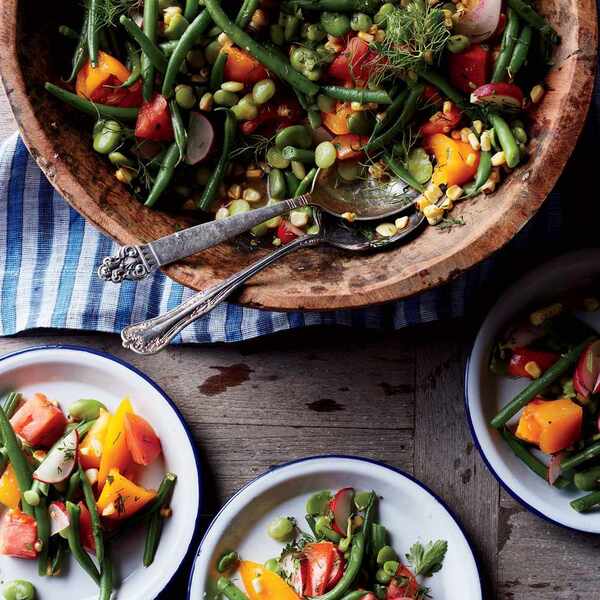 Sommerlicher Bohnensalat mit Potlikker-Vinaigrette