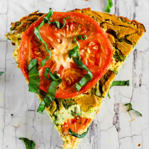 Vegane Caprese-Quiche