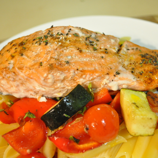 Lachs mit Pasta